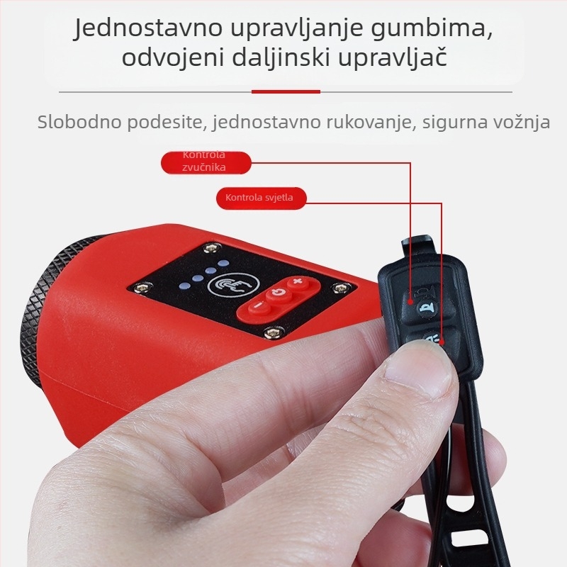 Prednje svjetlo za bicikl s dodirnim upravljanjem, punjivo, visoka svjetlina i glasni zvon za noćnu vožnju