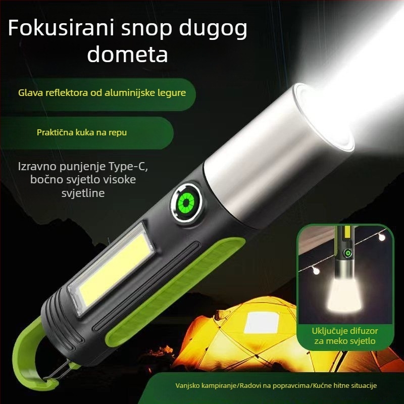 Prijenosna mini kamping LED svjetiljka s ultrajasnim svjetlom i dugim dometom za vanjsku upotrebu
