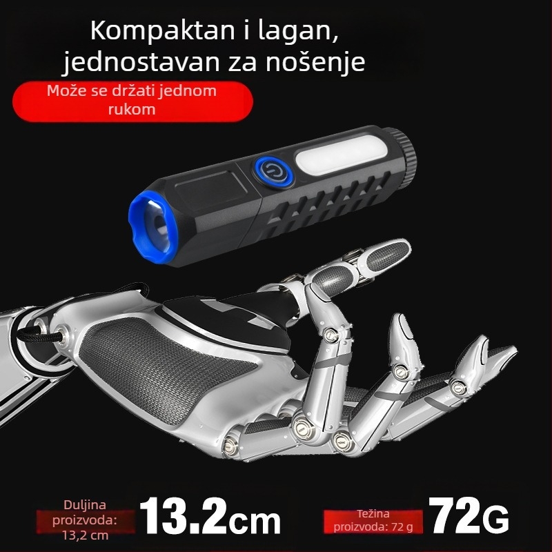 Izvlačna baterijska svjetiljka s klipom za olovku, snažan snop, dugi domet, kamping i planinarenje svjetlo