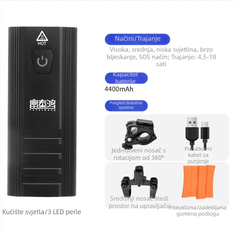 Futaihong Y8 LED svjetlo za planinski bicikl – ultra jasna LED dioda, aluminijska legura, vodootporno