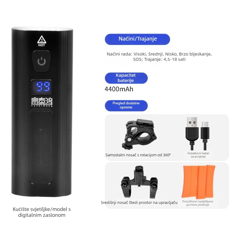 Futaihong Y8 LED svjetlo za planinski bicikl – ultra jasna LED dioda, aluminijska legura, vodootporno