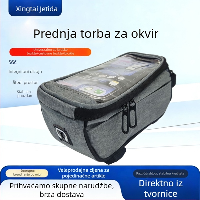 Torba za gornju cijev bicikla, vodootporna džep za telefon sa zaslonom na dodir, velika kapaciteta, za planinski bicikl