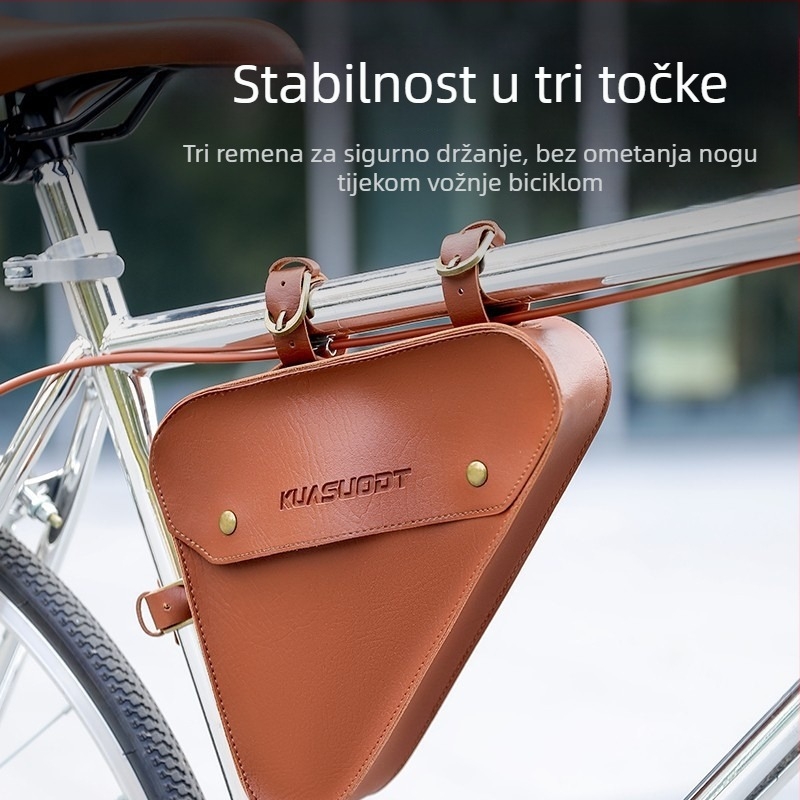 Retro prednja trokutasta torbica za planinske i cestovne bicikle, vodootporna, kapaciteta 2 L