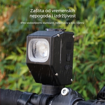 CYCLE ZONE Vanjski prednji biciklistički LED svjetlo s velikim raspršenim snopom, digitalni zaslon, prijenosno, brzo otpuštanje, noćna vožnja po planini