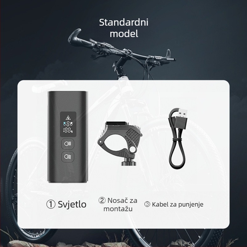 Novo svjetlo za bicikl s prekidom snopa, ultra širok kut gledanja, za planinske i cestovne bicikle, dugotrajno noćno osvjetljenje