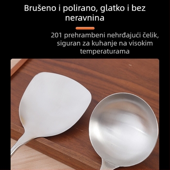 Set kuhinjskih spatula i kuharskih žlica od nehrđajućeg čelika, dva komada, otporne na visoke temperature