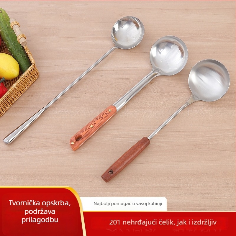 Set kuhinjskih spatula i kuharskih žlica od nehrđajućeg čelika, dva komada, otporne na visoke temperature