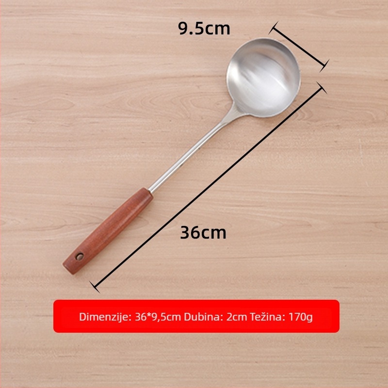 Set kuhinjskih spatula i kuharskih žlica od nehrđajućeg čelika, dva komada, otporne na visoke temperature