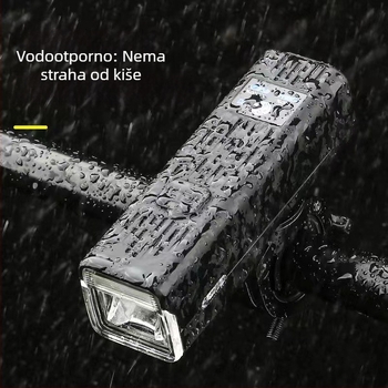 Punojiva prednja svjetiljka za bicikl s visokou LED-om i ugrađenim sirenom za noćnu vožnju po planinama.