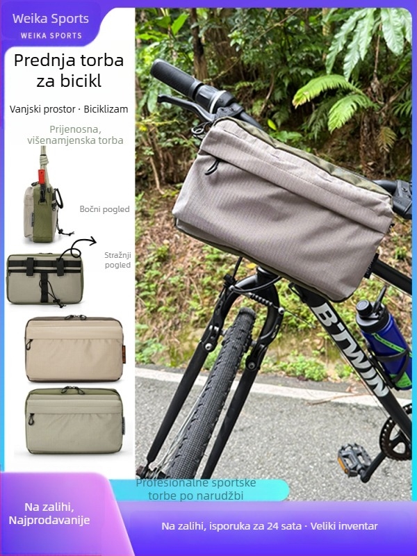 Prednja torba za bicikl velikog kapaciteta, može se nositi cross-body ili na jedno rame, sportska torba