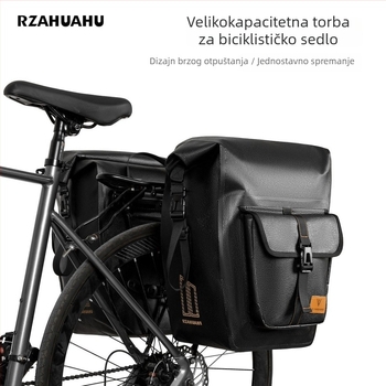 Torba za stražnji nosač planinskog bicikla, platnena, vodootporna, velikog kapaciteta