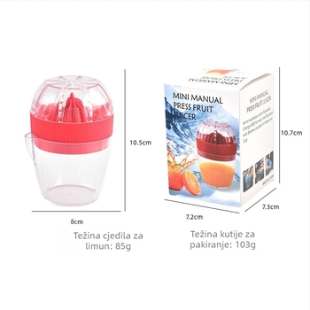 Ručni plastični iscijeđivač limuna za kućnu uporabu, mini čašica za sok od voća, ručno izrađeno