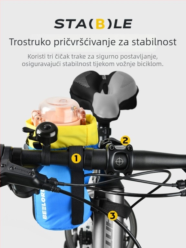Beelord Torbica za vodu za bicikl, držač čaše na upravljaču, univerzalna torba alata za planinski bicikl