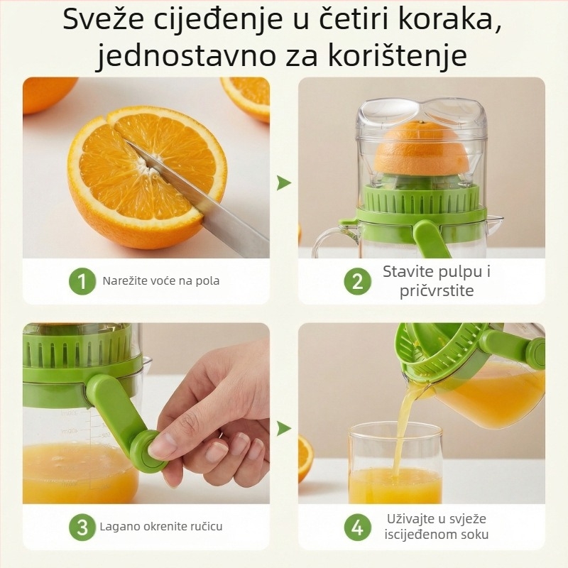 Ručni sokovnik za kućnu upotrebu, mini ručni presovač za naranče i limune, presica voća, svježi sok, bez električne energije