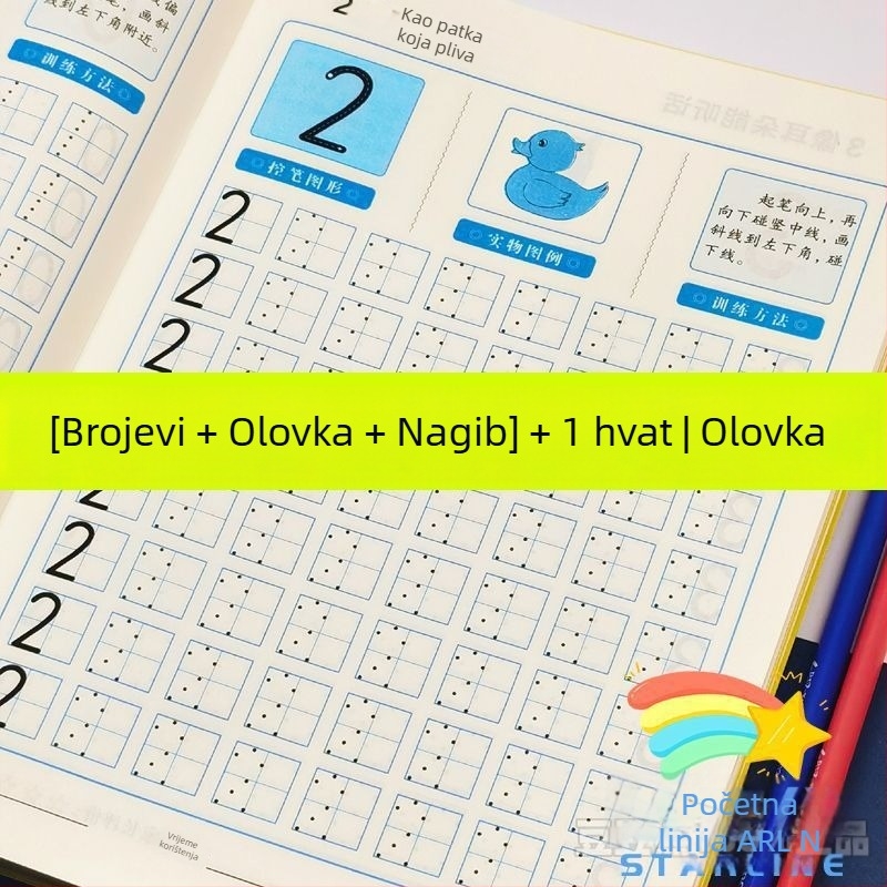 Pisanje Pinyin-a i brojeva za djecu: vježba kontrole olovke uz točkovnu mrežu i vježbe radikala