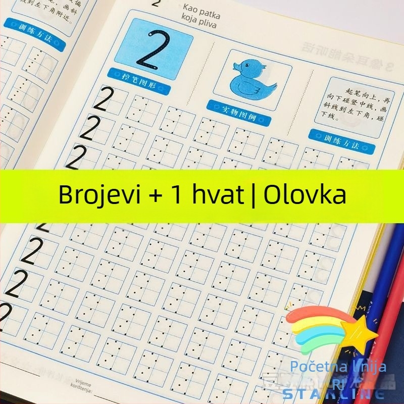 Pisanje Pinyin-a i brojeva za djecu: vježba kontrole olovke uz točkovnu mrežu i vježbe radikala
