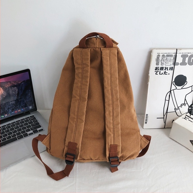 Ruksak u japanskom stilu, velika kapaciteta 20–35 L, 2023. model, unisex, casual streetwear, jednobojan platneni ruksak, za 14-inčni prijenosnik