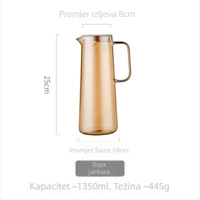 Prozirni set od borosilikatnog stakla: čajnik i staklena boca za hladnu vodu, veliki kapacitet