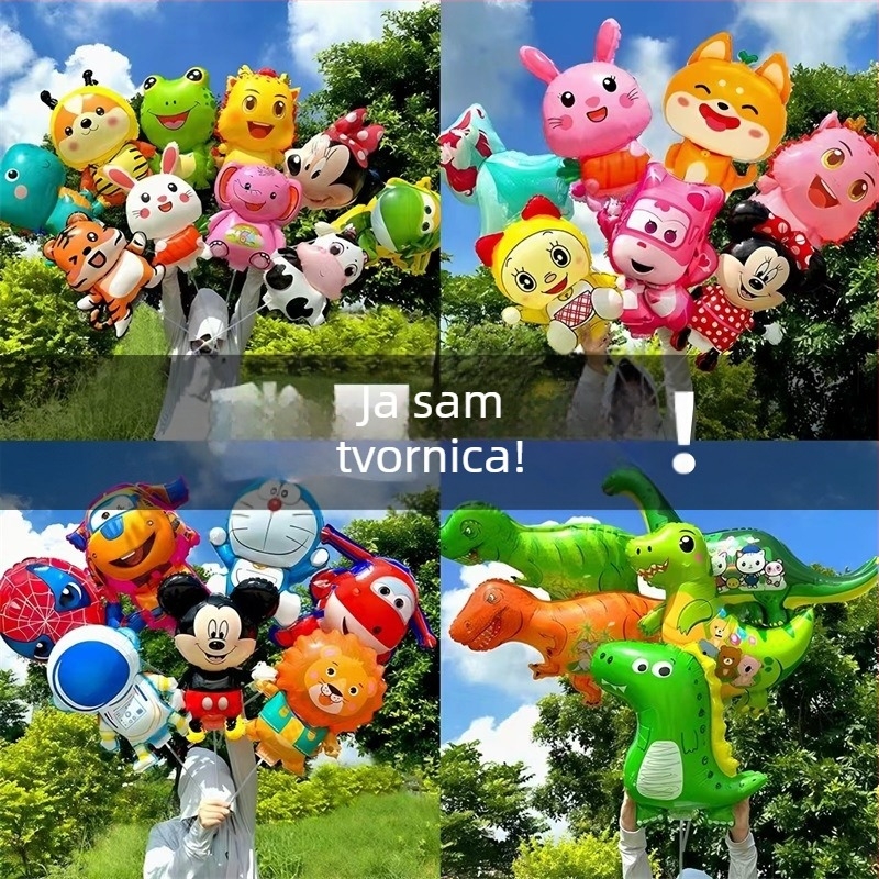 Veliki svjetleći crtani balon s kopčom i ručkom, 16 inča, balon od aluminijske folije, oblik crtane životinje vanzemaljca