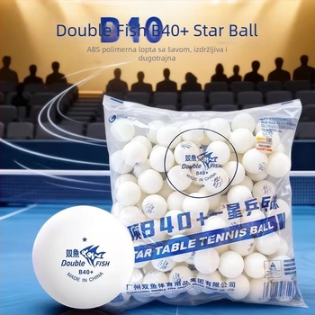 Double Fish lopte za stolni tenis, paket od 100 komada, u vrećici, za trening i natjecanja, visoka elastičnost, bez logotipa