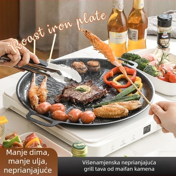 Vanjska ploča za roštilj za kućnu upotrebu, teppanyaki ploča s Maifan kamenjem, kompatibilna s kazetnom pločom i indukcijskom pločom TY6