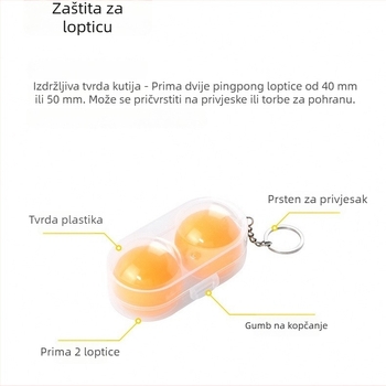 Prozirna plastična prenosna kutija za pohranu lopti za stolni tenis – paket od 2 komada