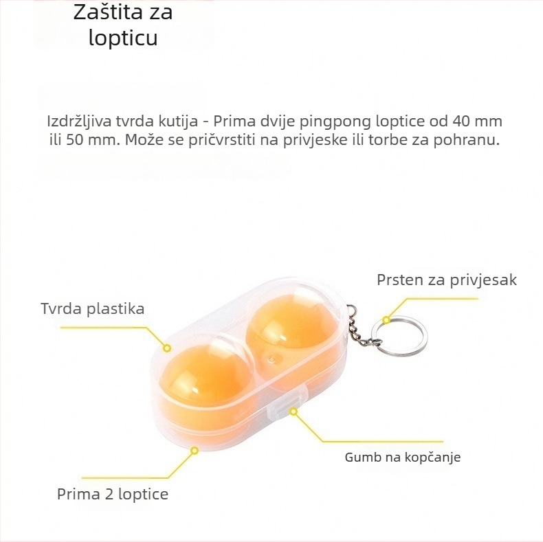 Prozirna plastična prenosna kutija za pohranu lopti za stolni tenis – paket od 2 komada