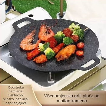 Koreanski Teppanyaki grill tiganj s Maifan kamenom za indukcijske ploče KP55