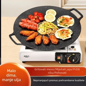 Prijenosna tiganica za BBQ s Maifan kamenom za vanjsku upotrebu, kazetni plamenik, korejski Teppanyaki, tiganj pogodan za indukciju, model KP55