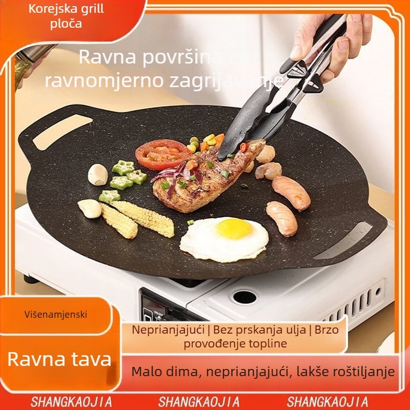 Prijenosna tiganica za BBQ s Maifan kamenom za vanjsku upotrebu, kazetni plamenik, korejski Teppanyaki, tiganj pogodan za indukciju, model KP55