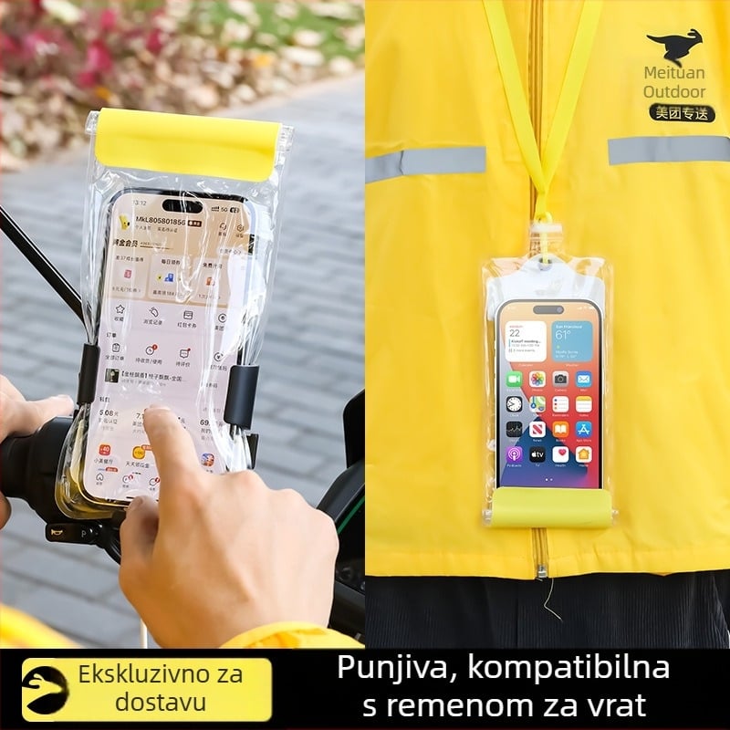 Vodootporna futrola za mobitel za dostavljače, s klipsom za držanje, pristupom dodirnom zaslonu i otvorom za punjenje