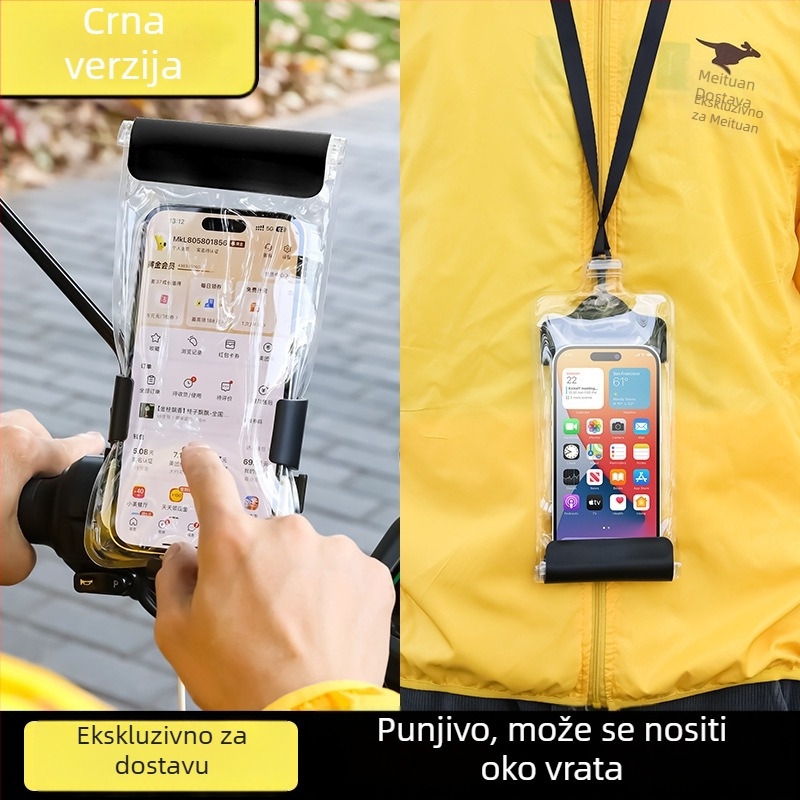 Vodootporna futrola za mobitel za dostavljače, s klipsom za držanje, pristupom dodirnom zaslonu i otvorom za punjenje