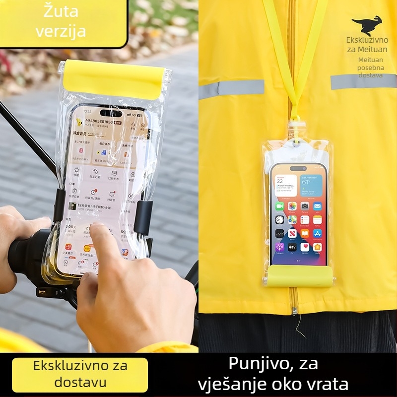 Vodootporna futrola za mobitel za dostavljače, s klipsom za držanje, pristupom dodirnom zaslonu i otvorom za punjenje