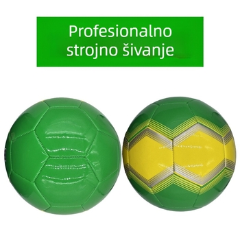 Sjajna PVC nogometna lopta šivena strojem, otporna na habanje, trening lopta veličina 5, crveno i zeleno