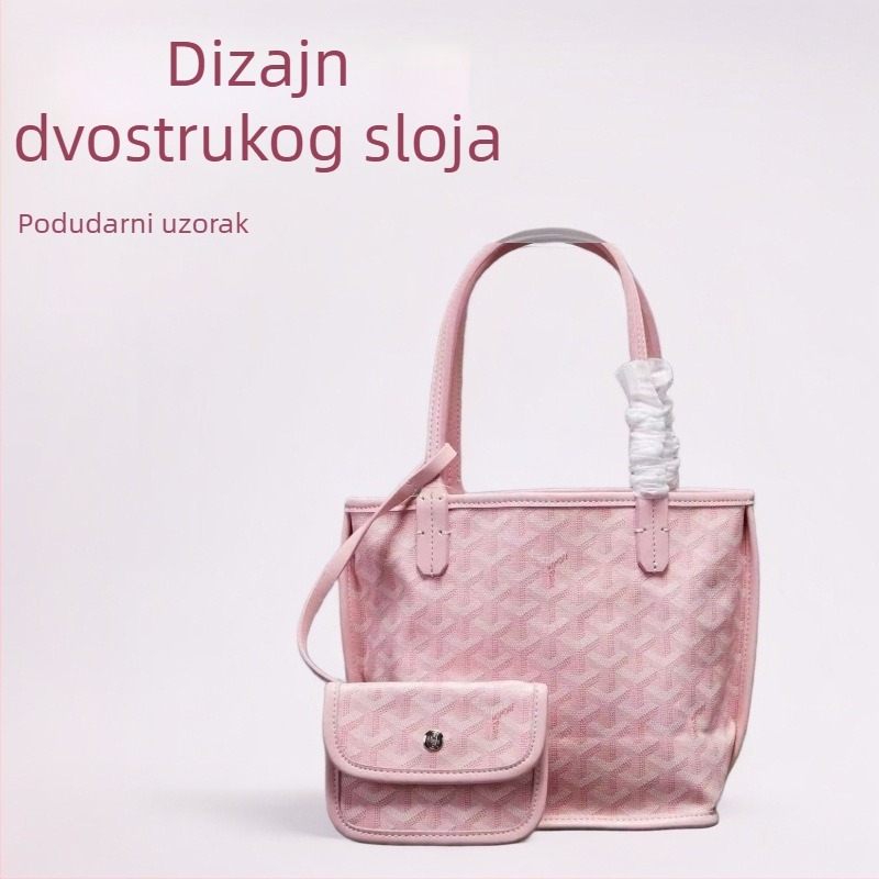 Mini tote torba s uzorkom dogtooth za žene, moderna svakodnevna torba za kupovinu s unutarnjom torbicom