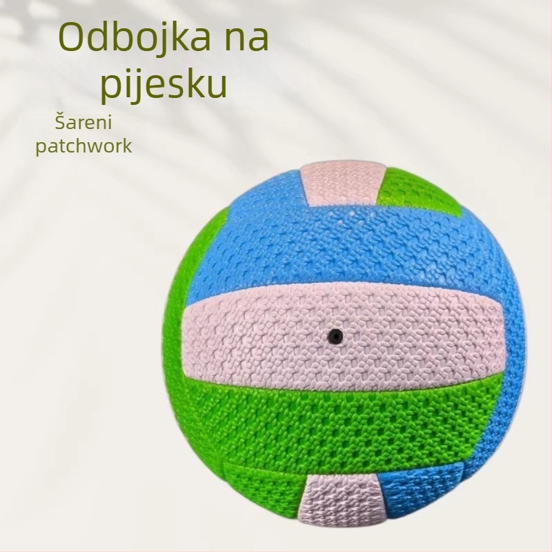 Odbojka veličine 5, pleteni uzorak, šivano strojem, PVC materijal, unutarnja upotreba za školske treninge i studentska natjecanja, prilagodljivo