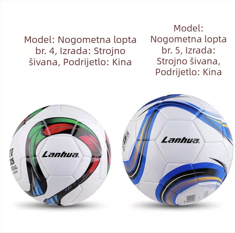 Lanhua broj 4 strojno šivana PU debela nogometna lopta za djecu, učenike osnovne škole i mlade za treninge i natjecanja