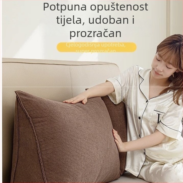 Mekana trokutasta jastučnica za bočni san, podrška za leđa na kauču i prozoru, potpora za lumbalni dio