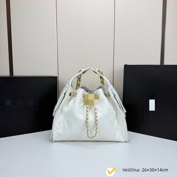 Ljetna torba s romboidnim uzorkom i kavijar teksturom, velika kapaciteta, zatvaranje šnira, lančani remen za rame, crossbody ženska torba