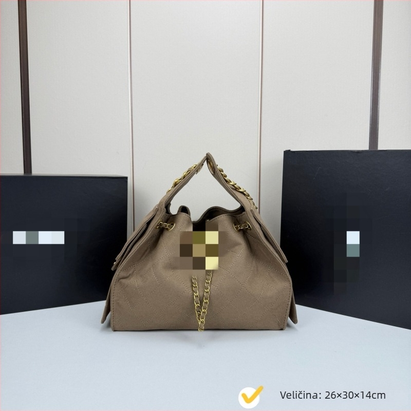 Ljetna torba s romboidnim uzorkom i kavijar teksturom, velika kapaciteta, zatvaranje šnira, lančani remen za rame, crossbody ženska torba