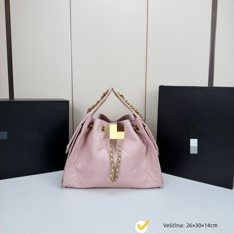 Ljetna torba s romboidnim uzorkom i kavijar teksturom, velika kapaciteta, zatvaranje šnira, lančani remen za rame, crossbody ženska torba