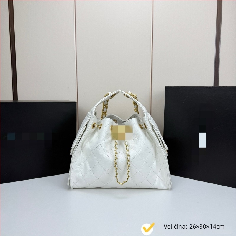 Ljetna torba s romboidnim uzorkom i kavijar teksturom, velika kapaciteta, zatvaranje šnira, lančani remen za rame, crossbody ženska torba