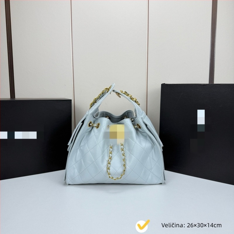 Ljetna torba s romboidnim uzorkom i kavijar teksturom, velika kapaciteta, zatvaranje šnira, lančani remen za rame, crossbody ženska torba