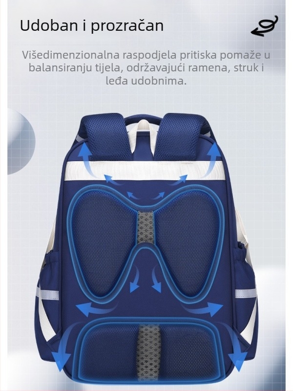 Edison dječja školska torba za osnovnu školu, unisex, veliki kapacitet, zaštita kralježnice