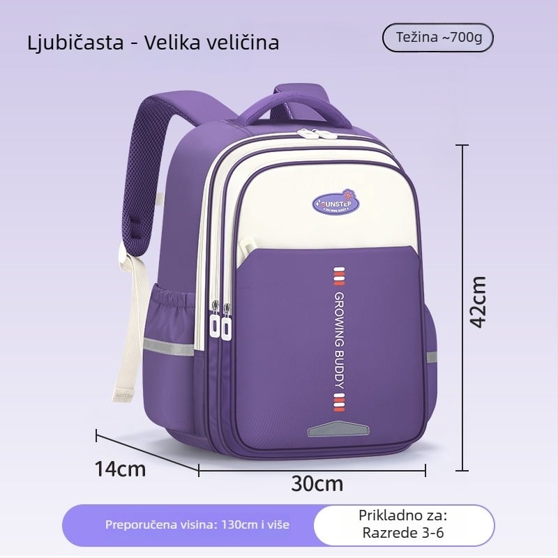 Edison dječja školska torba za osnovnu školu, unisex, veliki kapacitet, zaštita kralježnice