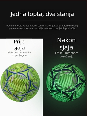 Svjetleća nogometna lopta No.4 za trening i No.5 za mlade i odrasle – noćno svjetlo, šivanje strojem, otporna na habanje