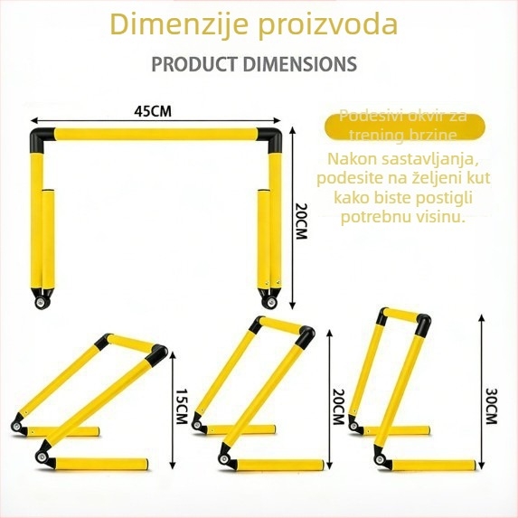 Prilagodljive prepreke za trening nogometa, prepreke brzine, skokovi agilnosti, brzina i tjelesna priprema, prepreke za nogomet i atletiku