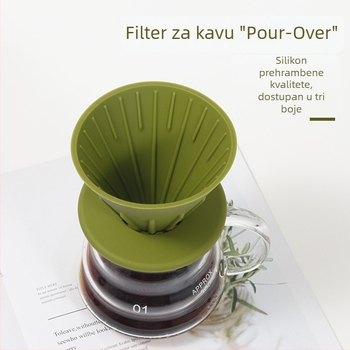 DROHOEY Filter za kavu od silikona za hranu, prijenosni za vanjsku uporabu, kućni drip filter za ručno prelijevanje kave