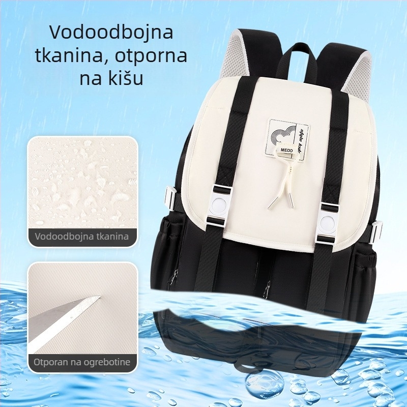 Unisex ruksak za učenike s velikim kapacitetom, platneni vodootporni dnevni ruksak za školu s ergonomskim zakrivljenim naramenicama i zaštitom kralježnice