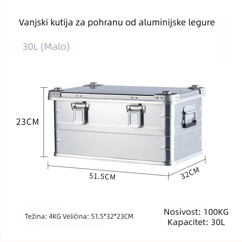 Vanjska kutija za kampiranje od aluminijske legure, velika kapaciteta, praktičan putnički organizator